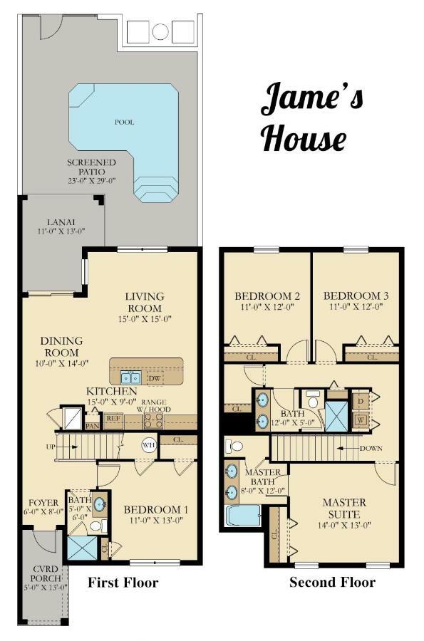 C - New 4 Bedroom Home - 5 Miles To Disney - Free Water Park - Private Pool Kissimmee Exteriör bild