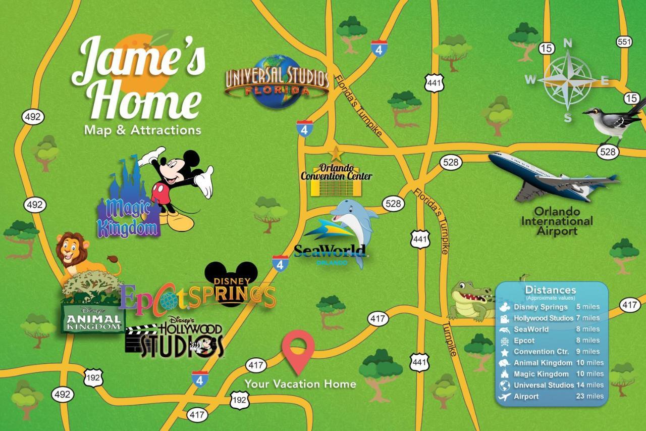C - New 4 Bedroom Home - 5 Miles To Disney - Free Water Park - Private Pool Kissimmee Exteriör bild